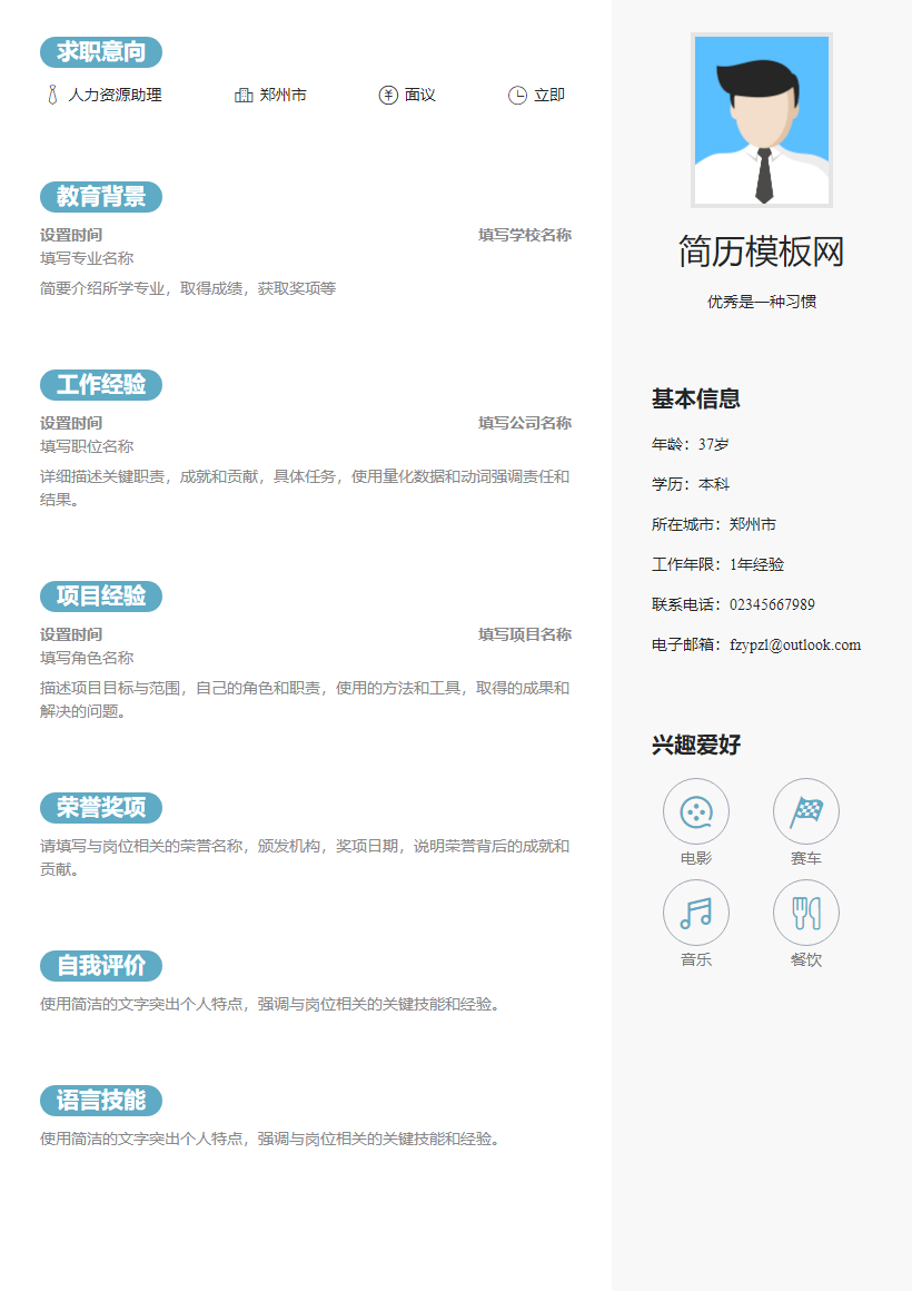 品类运营简历模板