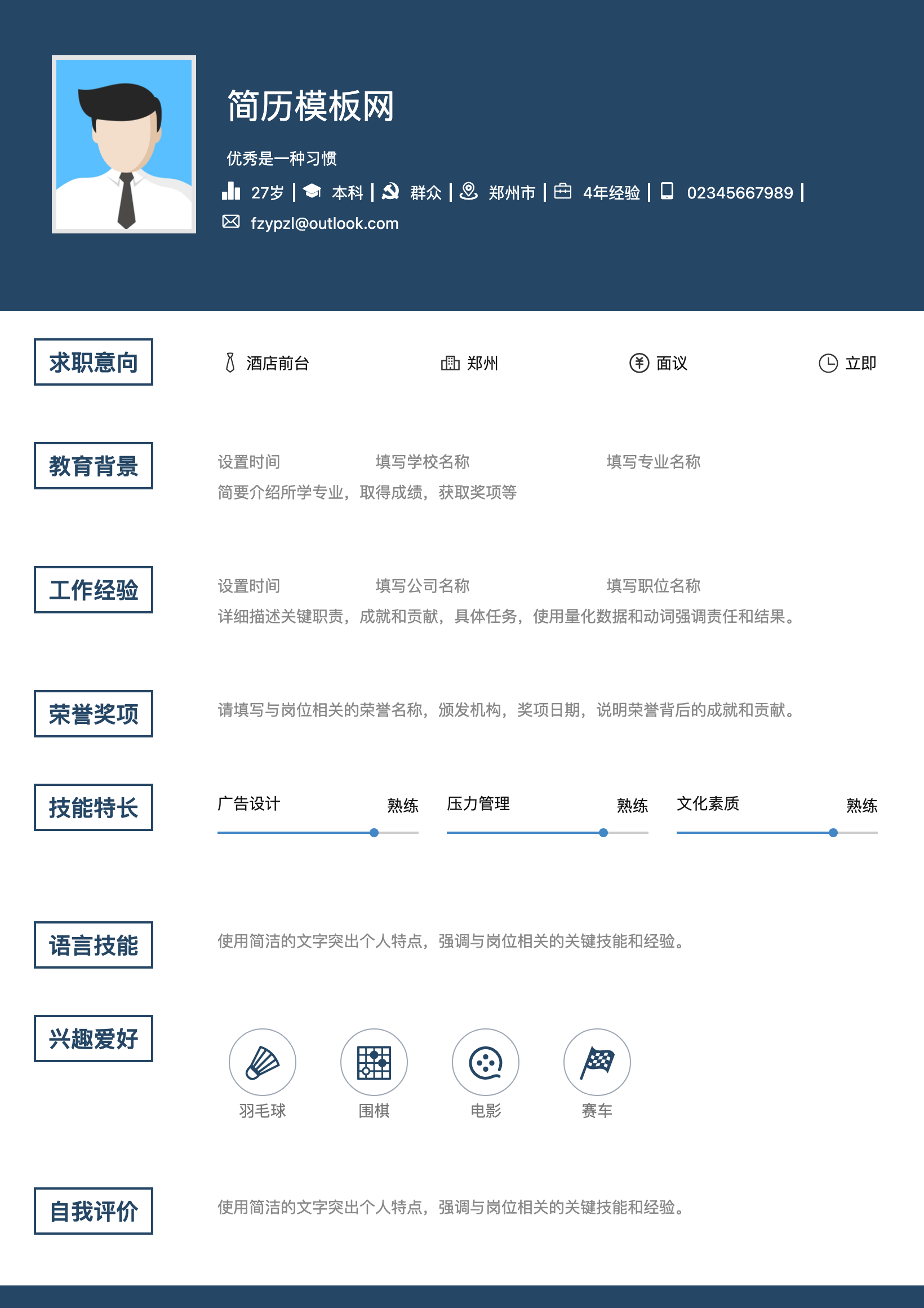 无线/射频通信工程师简历模板